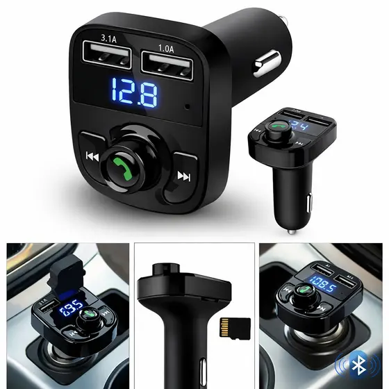Transmissor FM Bluetooth X8 Carro MP3 Player USB Carregador 3.1A Handsfree