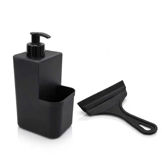 Dispenser Detergente Liquido de 500ml + Rodinho De Pia Kit Cozinha 2 Peças  Resistente Moderno