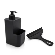 Dispenser Detergente Liquido de 500ml + Rodinho De Pia Kit Cozinha 2 Peças Resistente Moderno