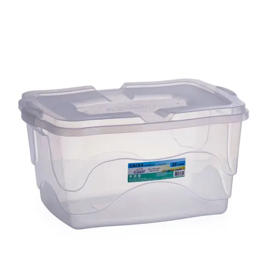 Kit 2 Caixas Organizadora Plástico Transparente 3 Litros Documentos Ferramentas Livros Brinquedo