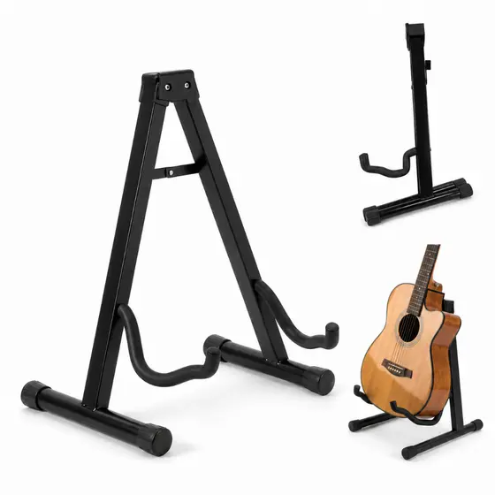 Suporte De Chão Para Violão Guitarra Baixo Universal Dobrável Base Antiderrapante Pedestal Portátil