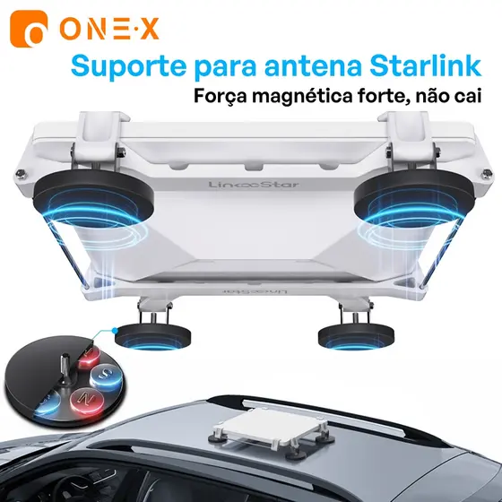 HdoorLink Starlink Mini Magnetic Suction Cup Car Sunroof Window Kit Com Ventosa Solar Janela Carro para Antena