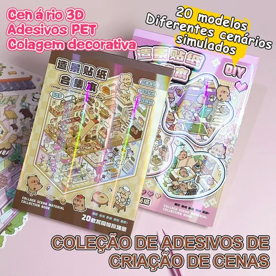 Bonequinhos Miniatura Miniaturas Colecionáveis Miniatura de Pessoas 50 Peças Adesivos 3D Capivara Livro Cenário DIY
