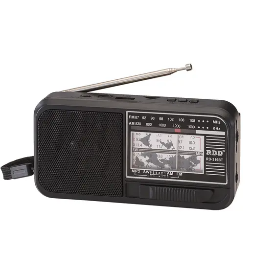 Rádio Portátil Bluetooth Painel Solar com lanterna FM AM SW USB TF