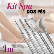 Kit Spa Dos Pés De Aço Inox Slim (5 peças) Já Afiadas Podem Ser Esterilizadas