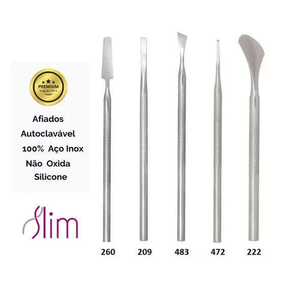 Kit Podologia Profissional Slim 5 Instrumentos Podólogo