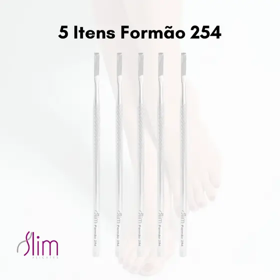 Kit Formão N° 254A - Podologia Manicure Profissionais 5 itens - Slim