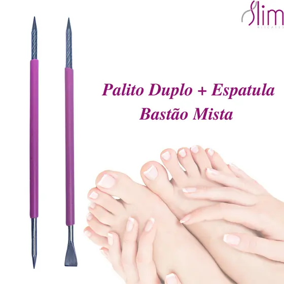 Palito duplo 105 + Espátula mista 104 ROXO - SLIM MANICURE PODOLOGIA