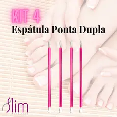 Kit com 4 Espátula Ponta Dupla 103 Manicure- Slim