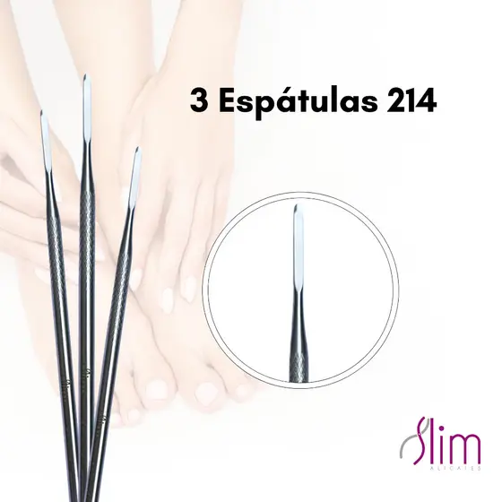 Slim - Kit 3 Espátulas 214  - Manicure e Podóloga