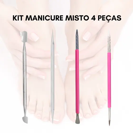 Kit Manicure Mista 4 itens - Slim - Cutelaria - Podologia