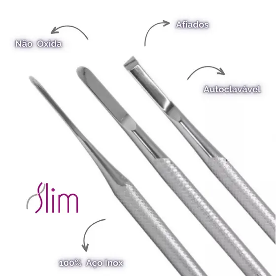 Espátula Slim Podologia - Kit 3pcs - N206, N214 E Formão N254