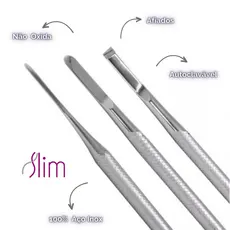 Espátula Slim Podologia - Kit 3pcs - N206, N214 E Formão N254