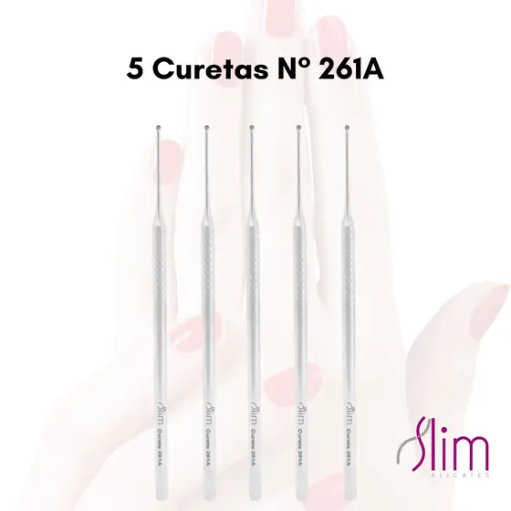 Kit 5 Curetas N° 261A - Versatilidade e Precisão para Cuidados Profissionais - Slim