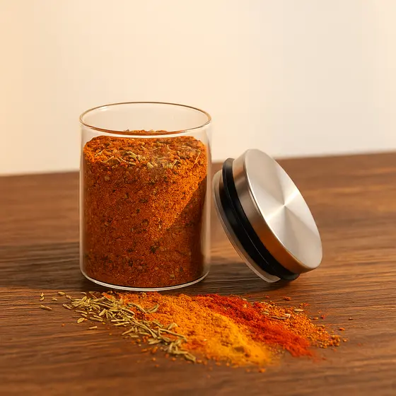 Pote de Vidro Hermético 200 ml com Tampa Inox – Organizador de Temperos e Cozinha