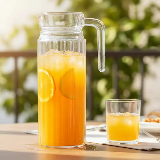 Jarra De Vidro 1 Litro Para Suco Água Geladeira Com Tampa Bico Dosador
