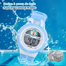 Relógio Infantil Digital A Prova De Água Relógio de pulso Crianças LED Luminoso Esportivo Redondo