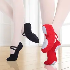 Sapatos De Dança Para A Ginástica Infantil Macia Da Bailarina