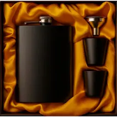Kit Cantil Personalizado Inox Premium Copos Caneta Canivete Funil Bebida Whisky