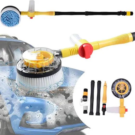 KIT De Limpeza De CARROS Escova Microfibra Giratória Para Lavagem Com Espuma Resistente