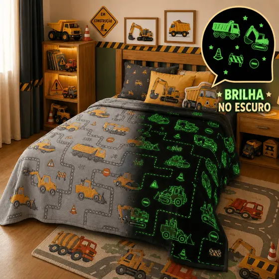 Manta Brilha No Escuro Neon 1,80x2,00 Mt