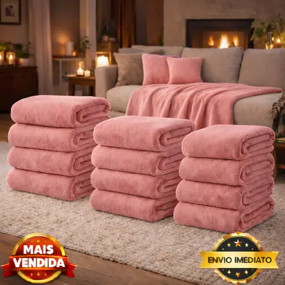 Manta Cobertor 2,00m x 1,8m Casal Microfibra Fleece Lisa