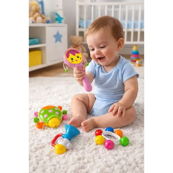 Kit 4 Brinquedos Interativos para Bebê ,Coloridos, Educativos, Excelente Qualidade, Brinquedo Infantil, Brinquedo Bebê