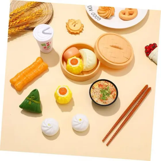 Kit Comidinha Oriental com Bandeja e Hashis de Brinquedo, Comida Japonesa Infantil, Brinquedo Infantil, Faz de Conta