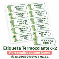 Etiqueta Termocolante Personalizada 6x2 Para Uniforme Escolar e Mochila