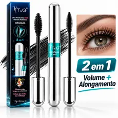 Máscara de Cílios T&G Tango 4D 2 em 1 Volume e Alongamento à Prova D'Água Preta 17g