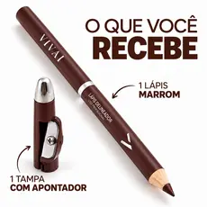 Lápis Marrom Vivai com Apontador para Olhos e Sobrancelhas