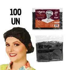 Touca TNT Descartável - 100 unidades Pretas