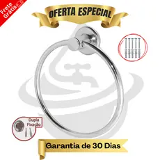 Porta Toalha Banheiro Toalheiro Argola Cromado Inox Suporte Toalha Rosto