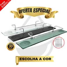 Porta Shampoo Com Saboneteira Prateleira Suporte Banheiro Parede Vidro Fumê Verde Incolor
