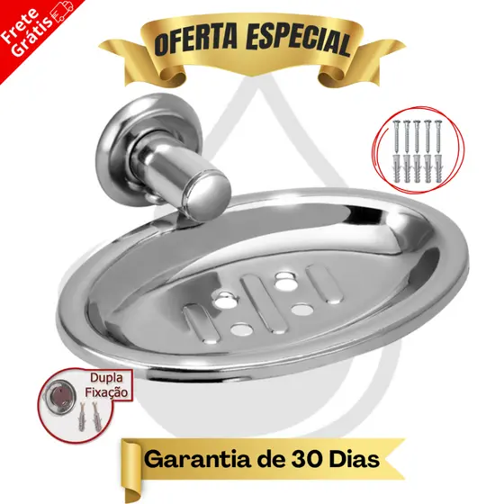 Saboneteira Inox Banheiro Suporte Porta Sabonete Cromada
