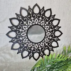 ESPELHO DECORATIVO MANDALA FLORAL MDF + ACRILICO 15/20/25CM