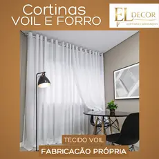 Cortina Voil com Forro Microfibra semi blackout