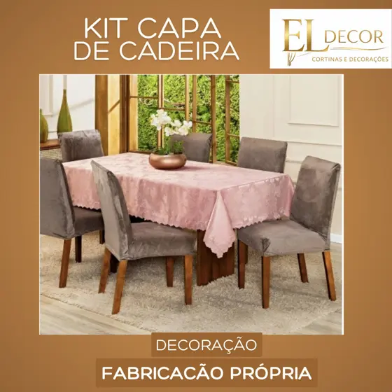Kit de Capa de Cadeira para mesa 4 ou 6 lugares