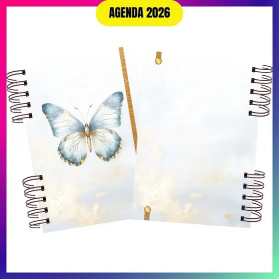 Agenda Planner 2026 Com Horário I Borboletas I 1 Dia Por Página I Capa Dura I Feminina I Agenda Personalizada