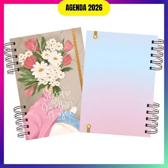 Agenda  Planner Feminina Delicada 2026 I Planner Financeiro I Datada I 1 Dia por Página com Prioridades do Dia