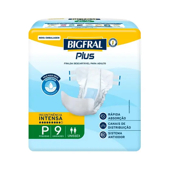 Fralda Bigfral Plus P 9 Unidades