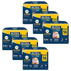 Kit 6 Roupas Íntima Bigfral Pants Derma Plus P/M com 16un cada