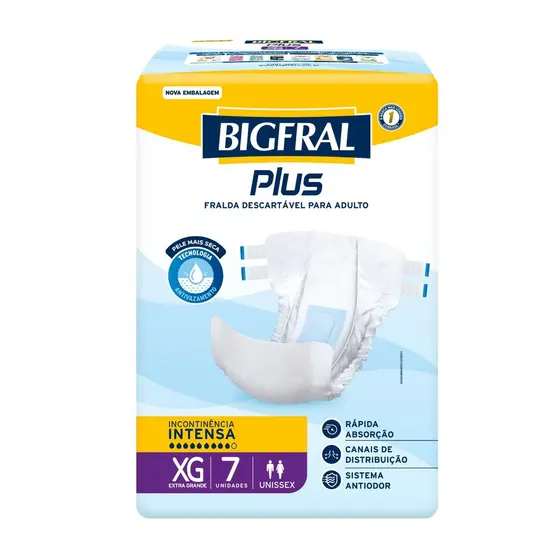 Fralda Bigfral Plus XG 7 Unidades