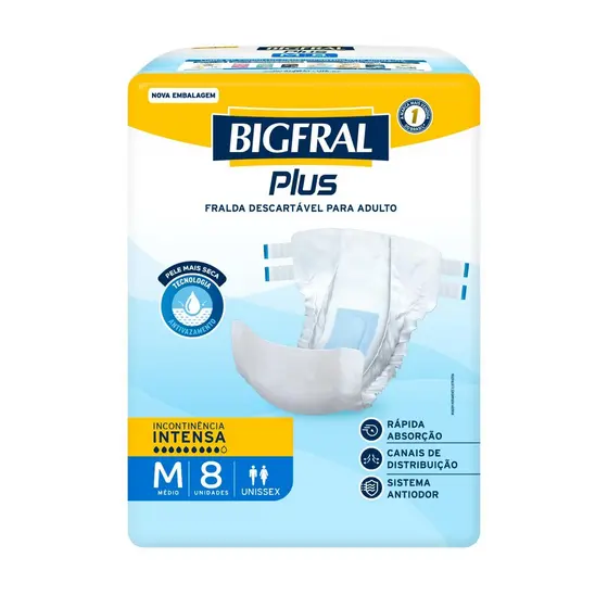 Fralda Bigfral Plus M 8 Unidades
