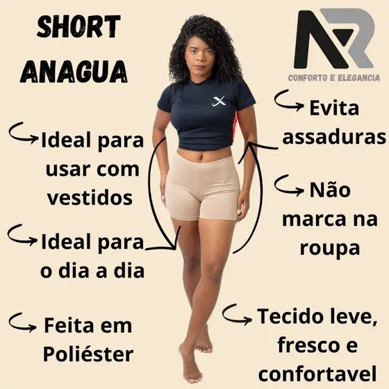 KIT 4 Short Anágua Segunda Pele Feminino (ótimos para vestidos)