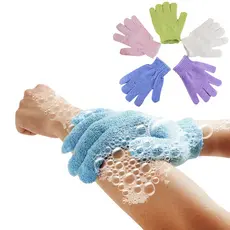 Par de Luvas esfoliante corporal para banho E Massagem Bucha Esponja Limpeza de Pele e Peeling