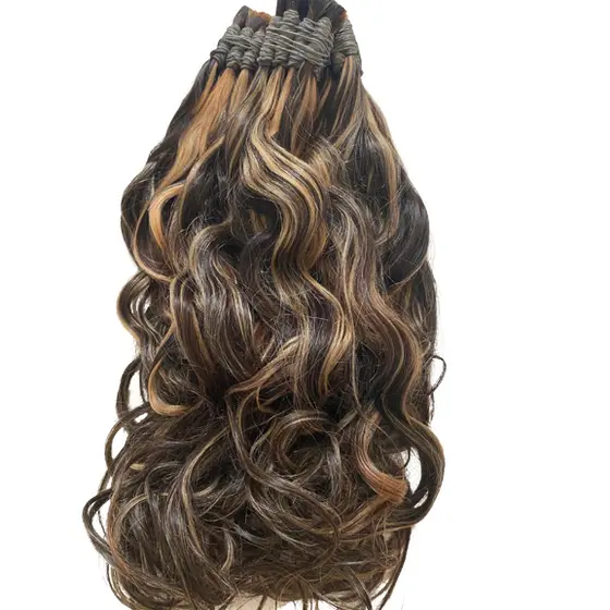 Cabelo Humano Ondulado Morena iluminada Para Mega-Hair Com 50 Gramas.