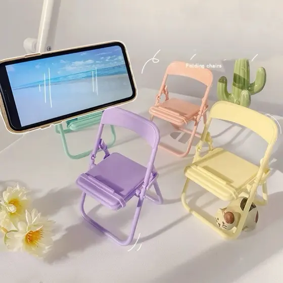 Mini Suporte Para Celular Formado CADEIRA Dobrável Mesa Apoio