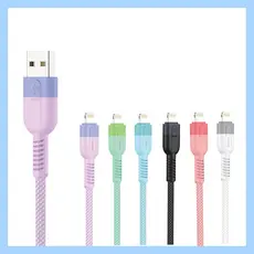 Cabo Carregador USB para IPhone/Tipo C Trançado Nylon Reforçado Carregamento Rápido 5A