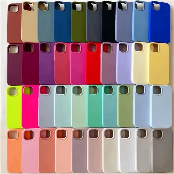 Capinha Capa Colorida Silicone Aveludada Para iPhone 14Plus 15Plus 16Plus Premium